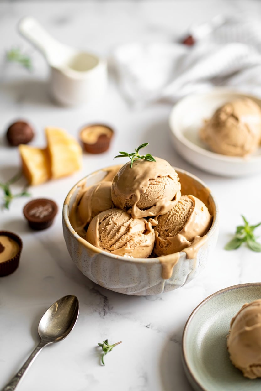 Peanut Butter Cup No-Churn Ice Cream