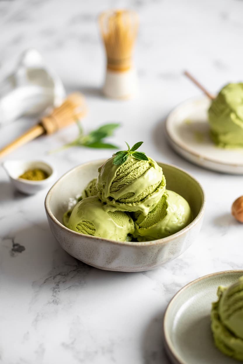 Matcha Green Tea No-Churn Ice Cream