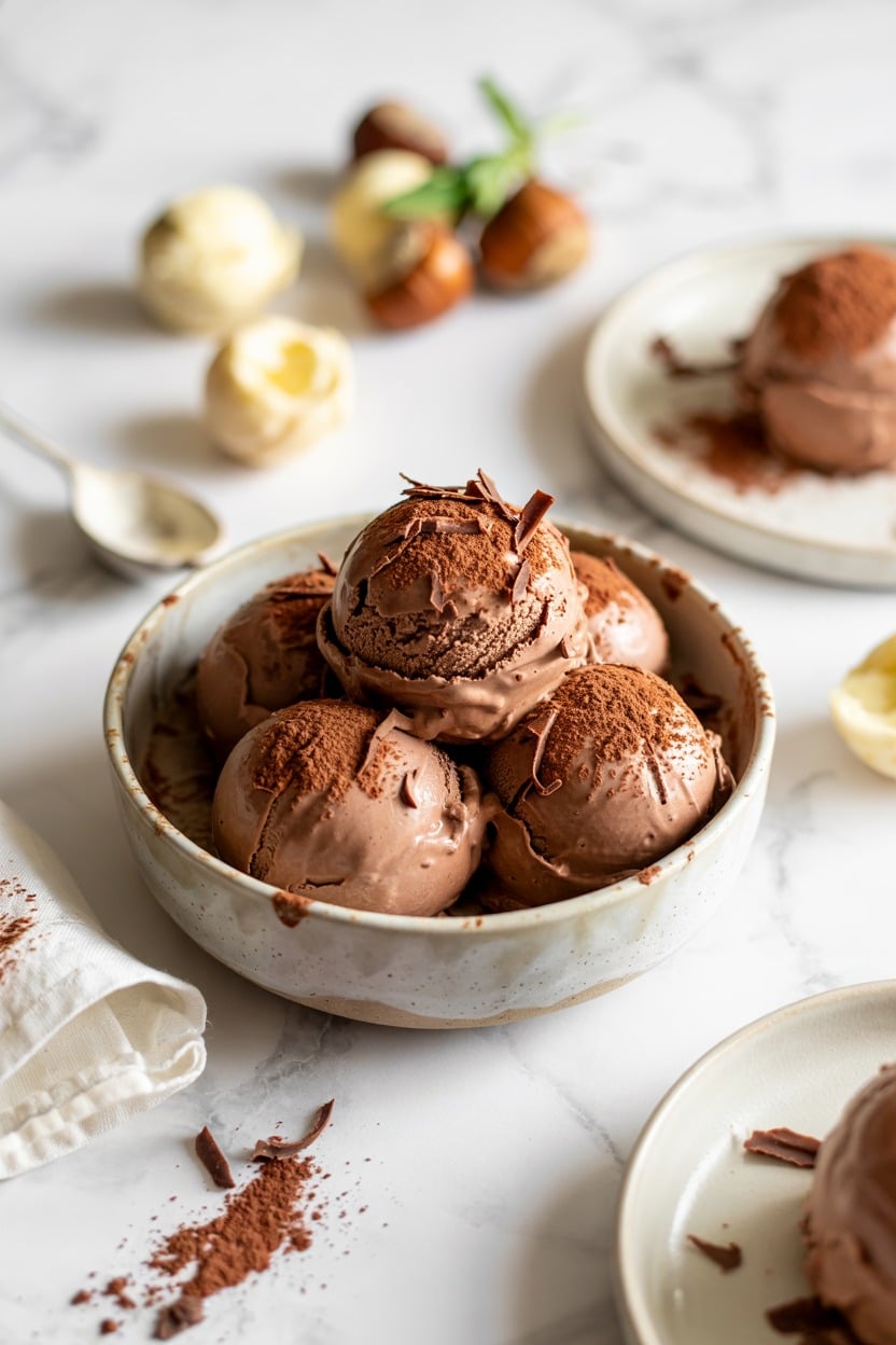 Chocolate Hazelnut No-Churn Ice Cream