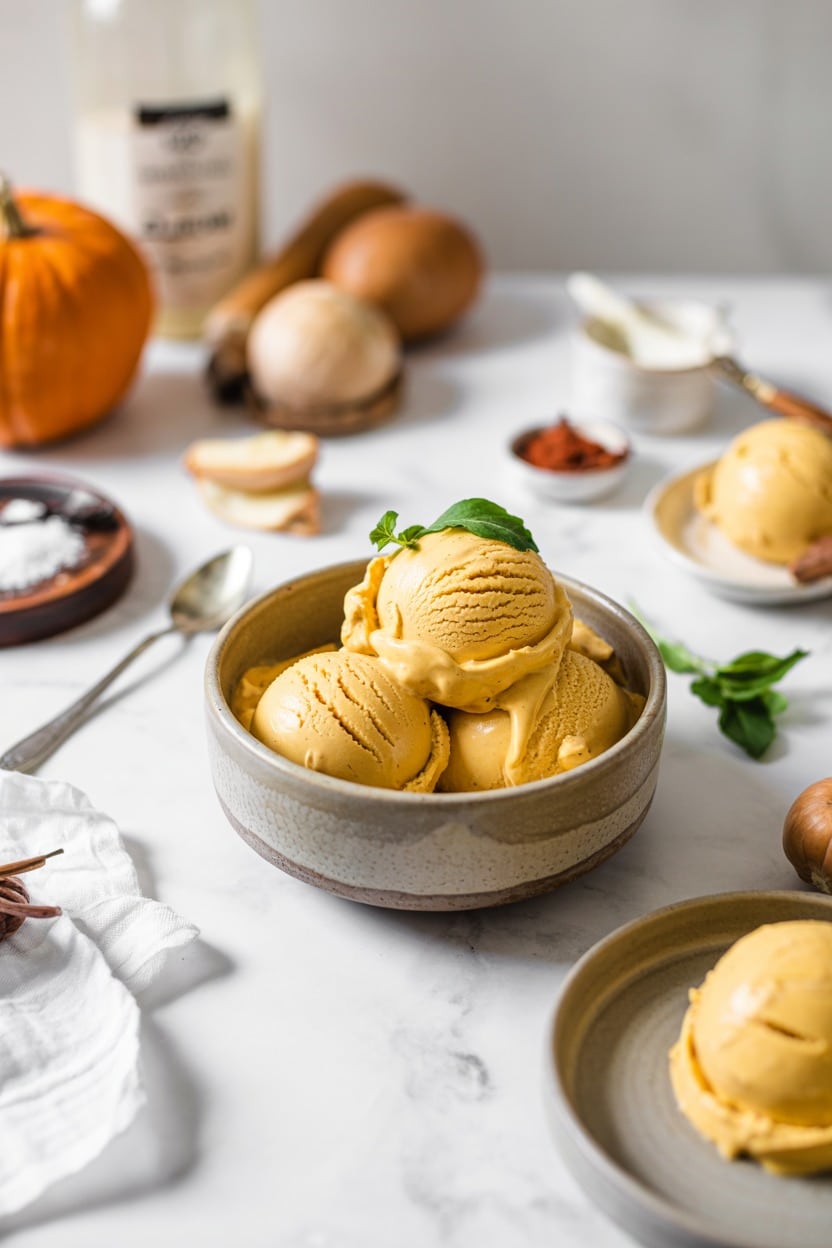 Pumpkin Spice No-Churn Ice Cream