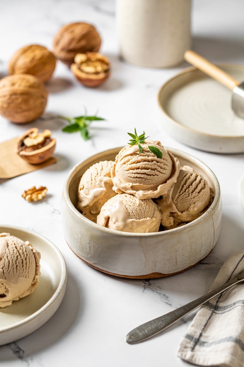 Maple Walnut No-Churn Ice Cream