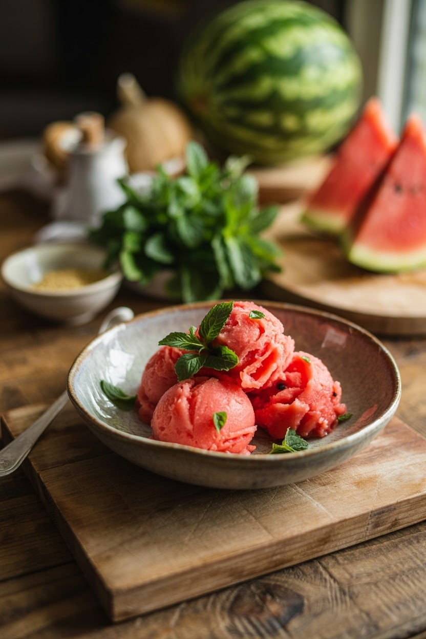 Watermelon Mint Sorbet