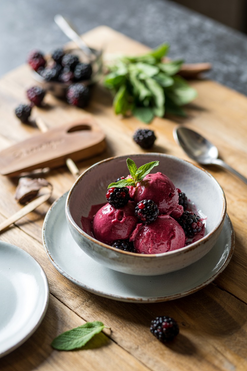 Blackberry Sage Sorbet