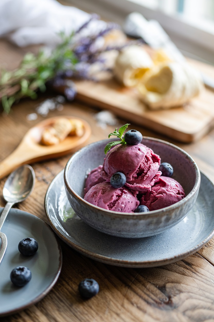 Blueberry Lavender Sorbet