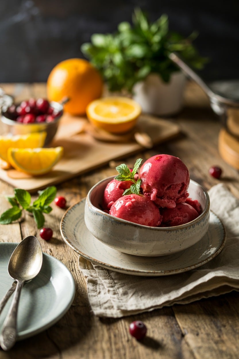 Cranberry Orange Sorbet