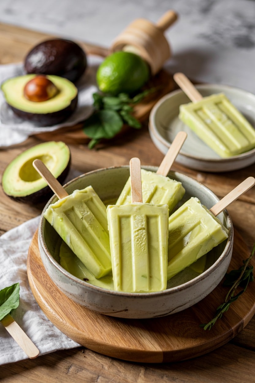 Avocado Lime Popsicles