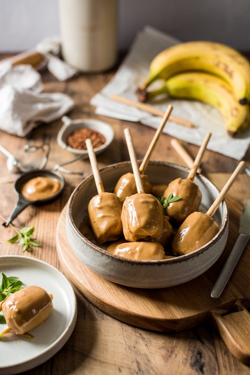 Almond Butter Banana Pops