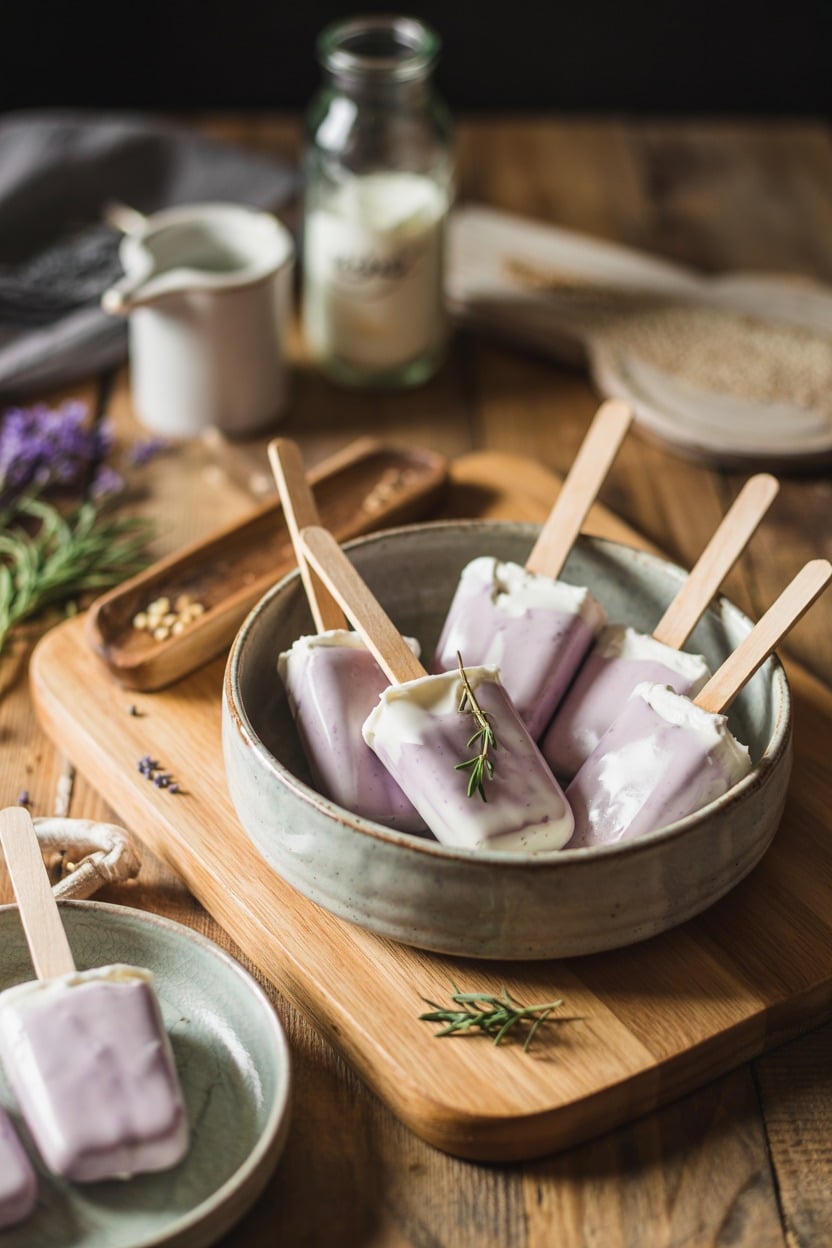 Lavender Honey Yogurt Pops