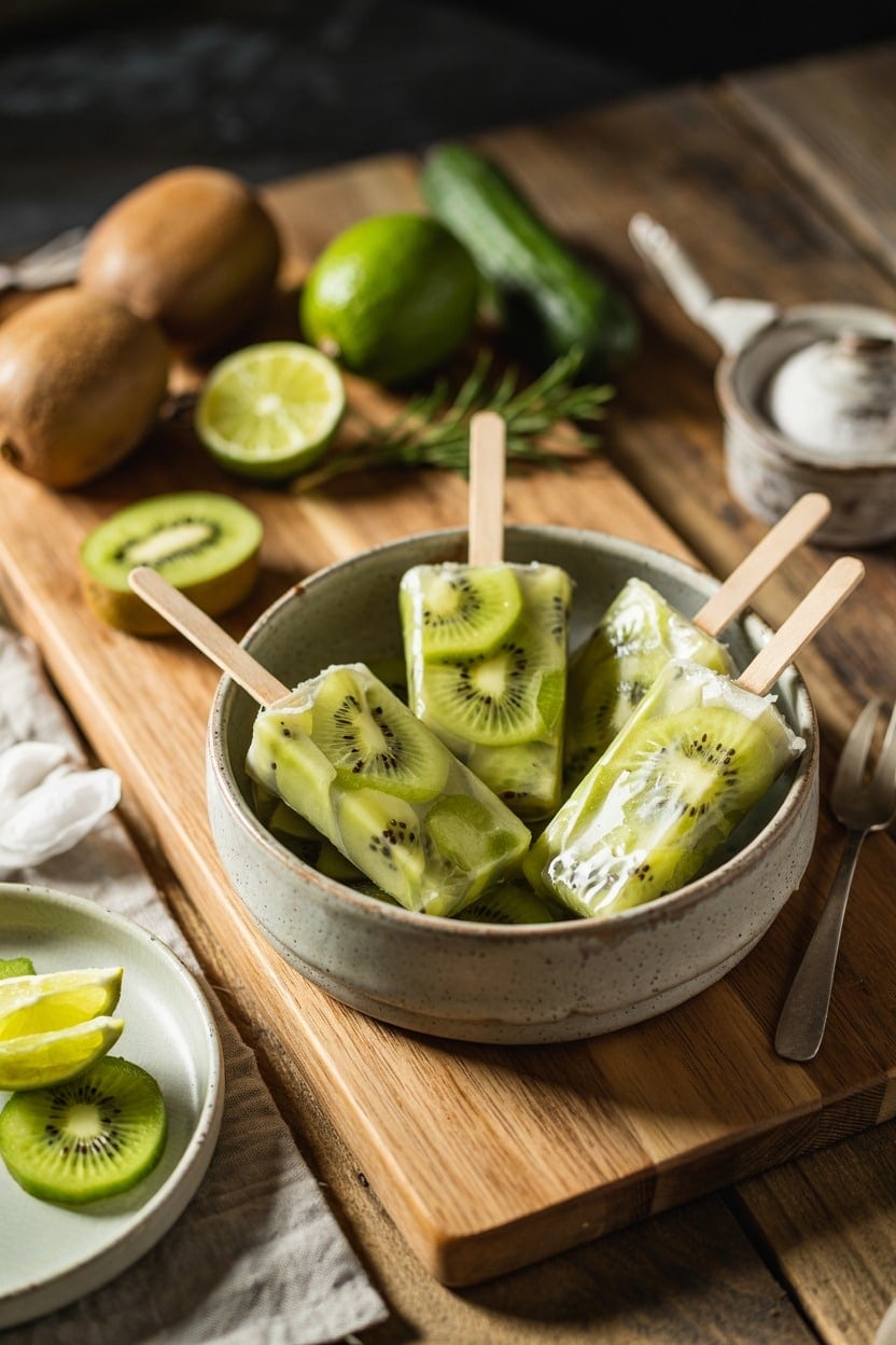 Kiwi Cucumber Lime Pops