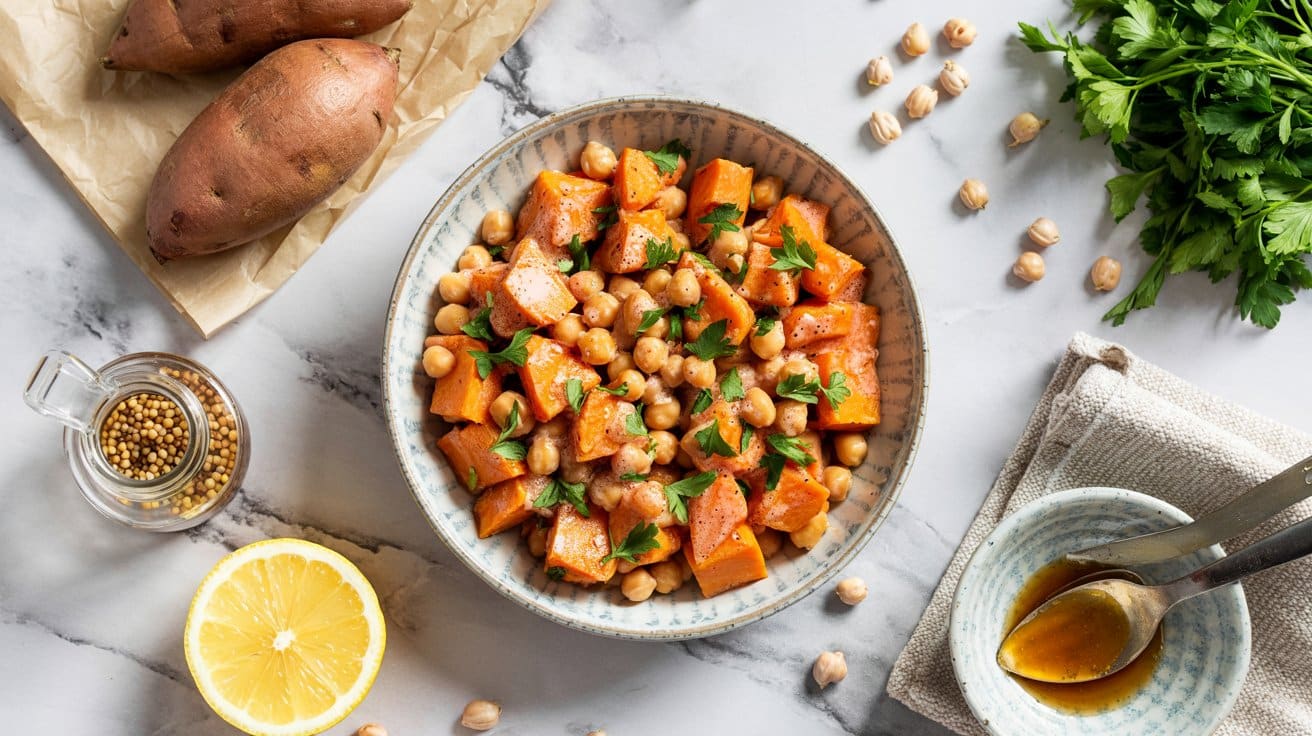 20 sweet potato and chickpea salad with 3p9jl wgRg2B820yKoR1Ew uxCBnM 9TbiZy0dmkikWgA
