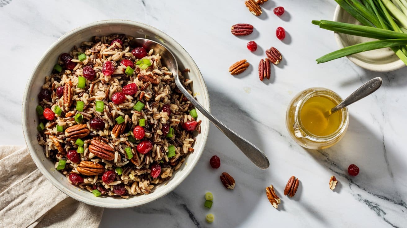 3 cranberry pecan wild rice salad a brig ndAgLf8MRwCwoy1yrPeRTQ dClKMga4Tfm6YRU5NxxLgw