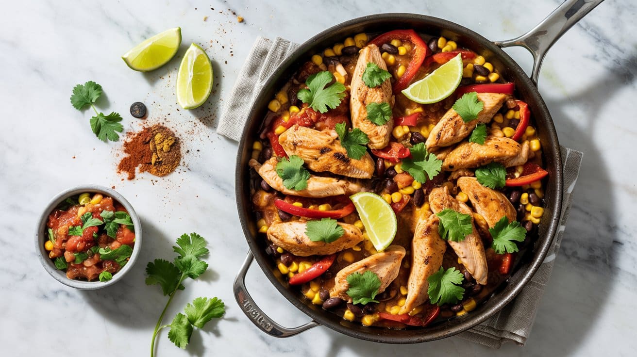 4 southwest chicken skillet with black b tGSpTtzsQt6FCCknK4pryA SnaUnwmzRySxT1rFV7TtWw