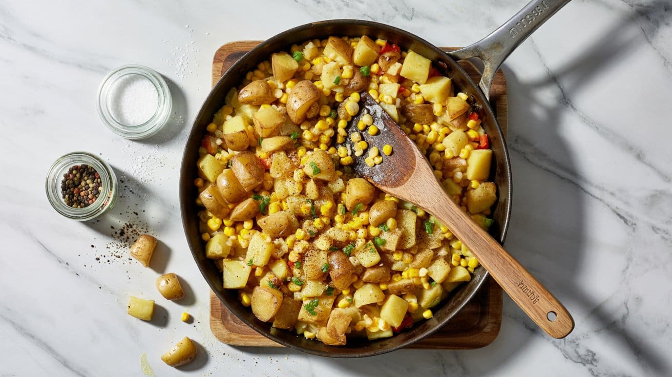 5 corn and potato hash a bright top down df aTScnQyuszx1gE FJBQ rbXp5NlTRpyQ33rIzodGAA