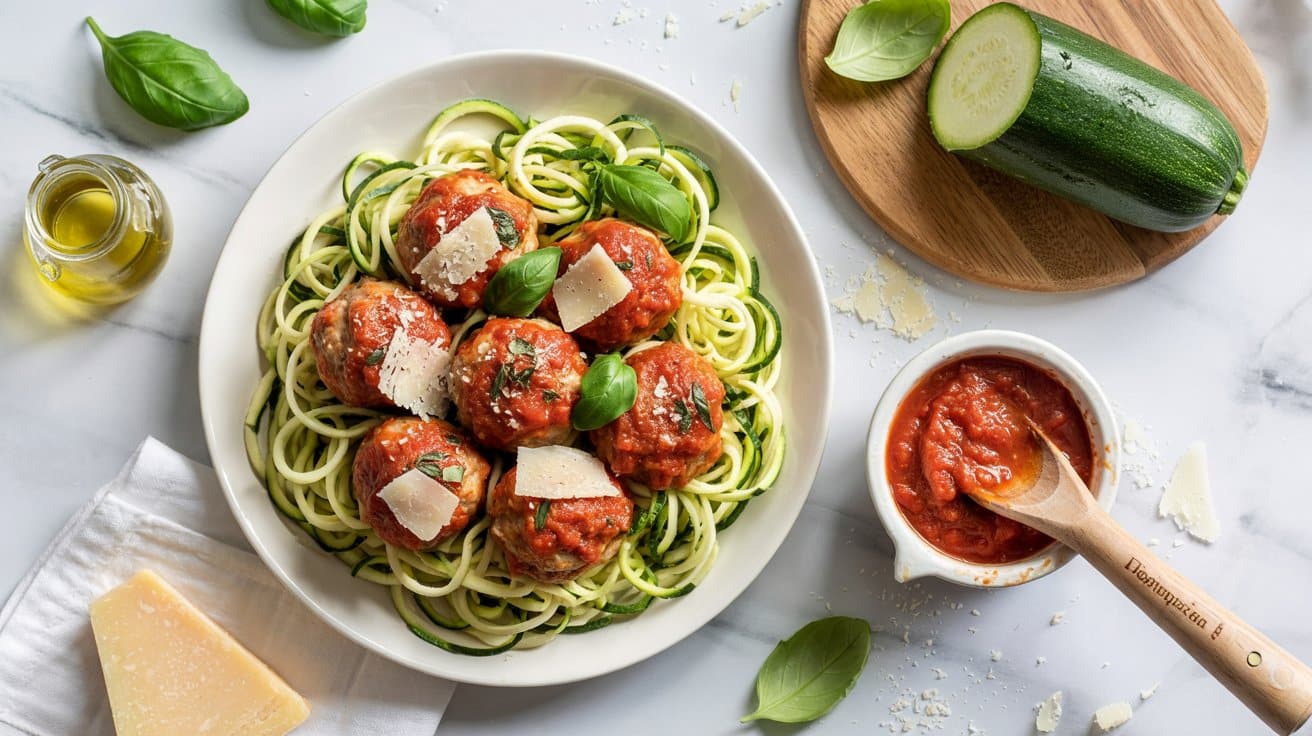 5 turkey meatballs with zucchini noodles t9IaT240SoSocHbl8Qv7Mg jJ6LHjQ7QpeVxPKTetGGJg
