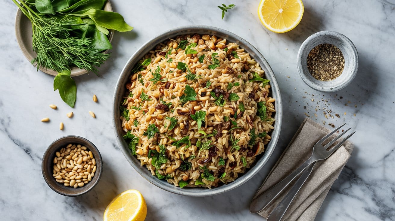 6 brown rice pilaf with herbs and toaste z15HsAXcT5WhyXlWXZFrvA Bs j yT0T0qbt6XF3zyOaA