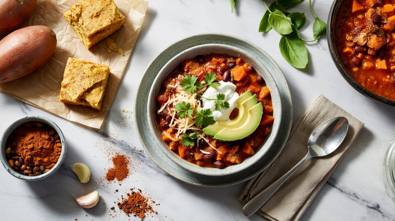 6 vegetarian chili with beans and sweet 4p33szrLSxS1Hi xMcKbmw RD xTr1LTHG IUEMkW7 Mw