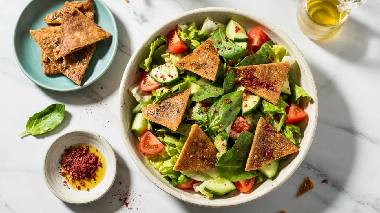 7 fattoush salad a bright top down food xZO64 CQIeV5O40mULt g AOq0 h0VS ed9hPg2TKqRw