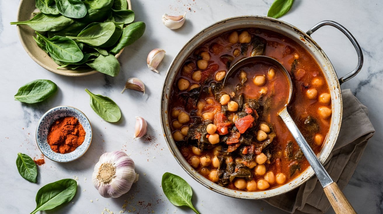 8 chickpea and spinach stew with garlic eE0PDXCPTC yLW mWQAJBw FLBf35uaSa6f1QPs9lMrCA