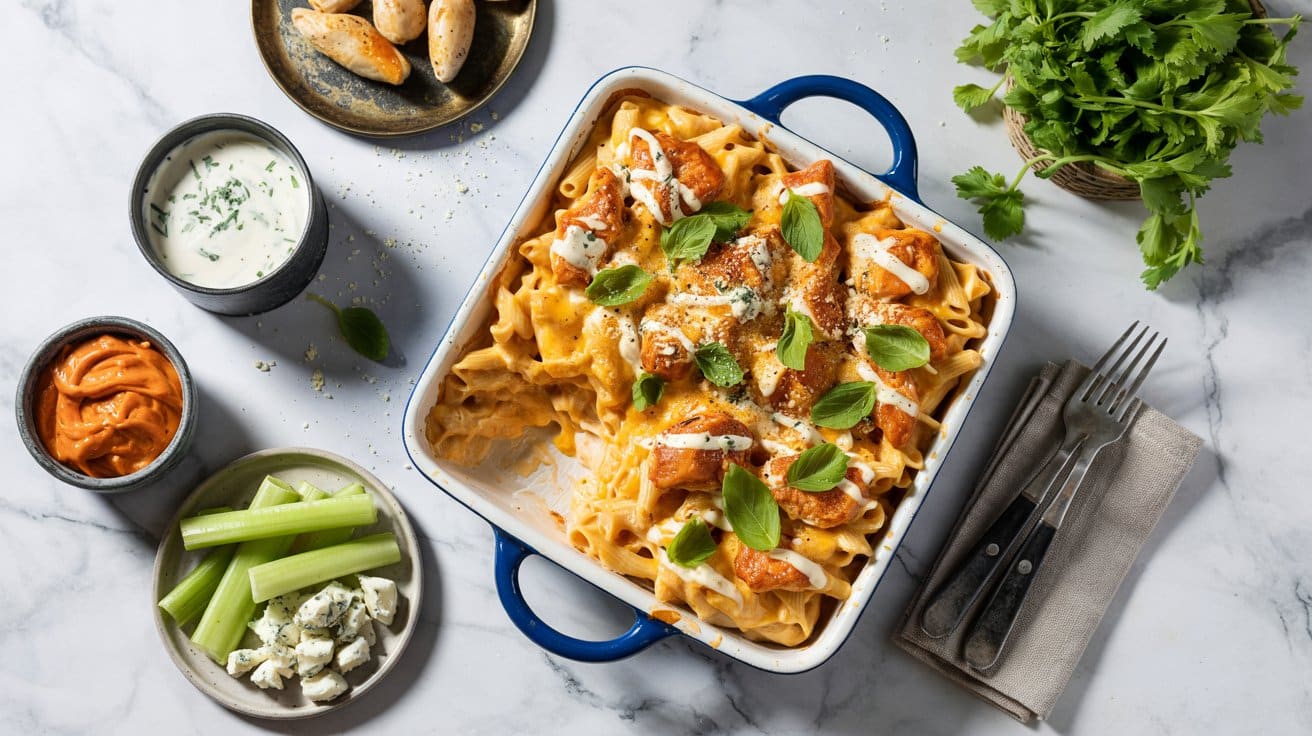 9 buffalo chicken pasta bake a bright to IjQ UB4WSROrYokxuNZHQQ p9clf1lYRJChzcDhdNFZrA