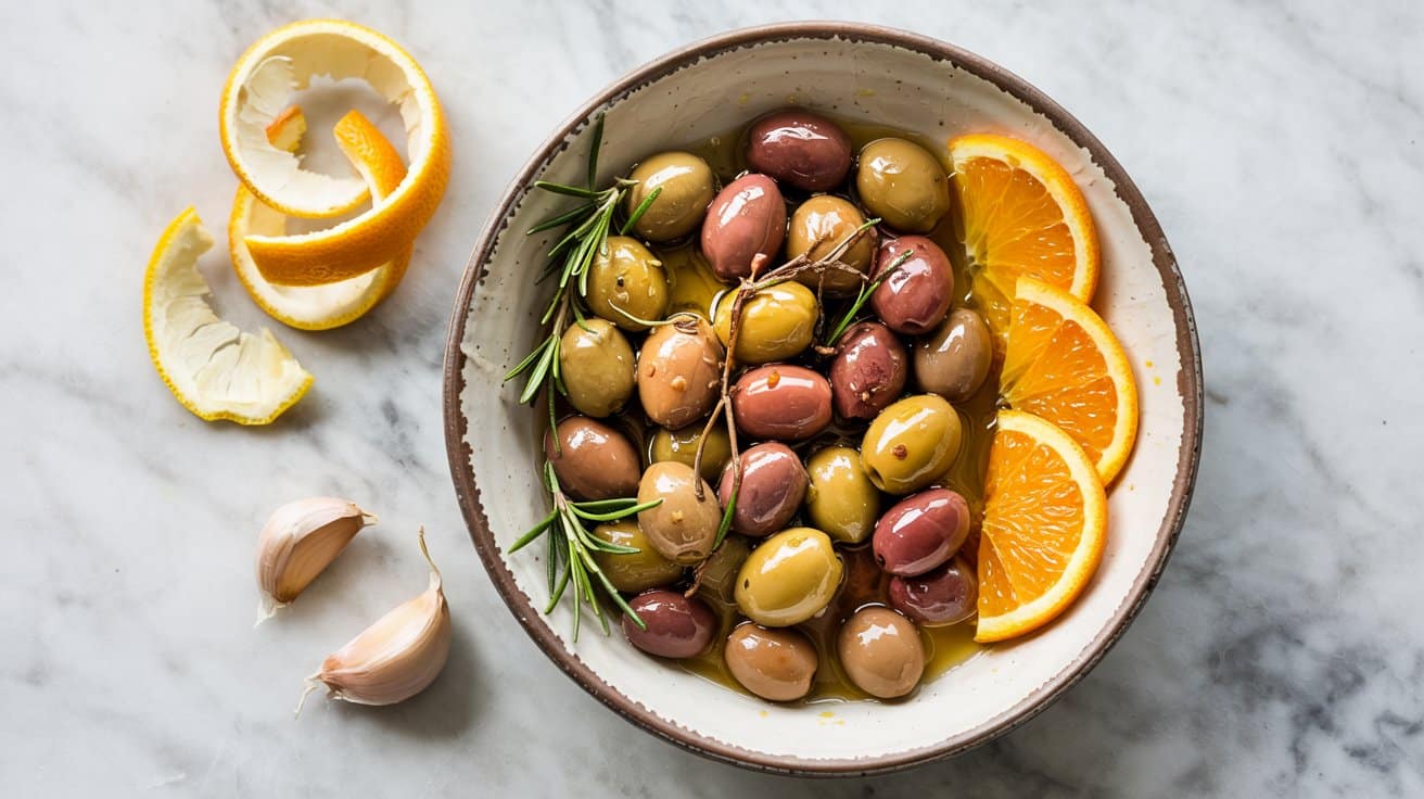 9 marinated olives with citrus and herbs TIyyrfP9Rl wVs3 Hfpklg TI59NXNiRnGbKAzKNWPnYQ