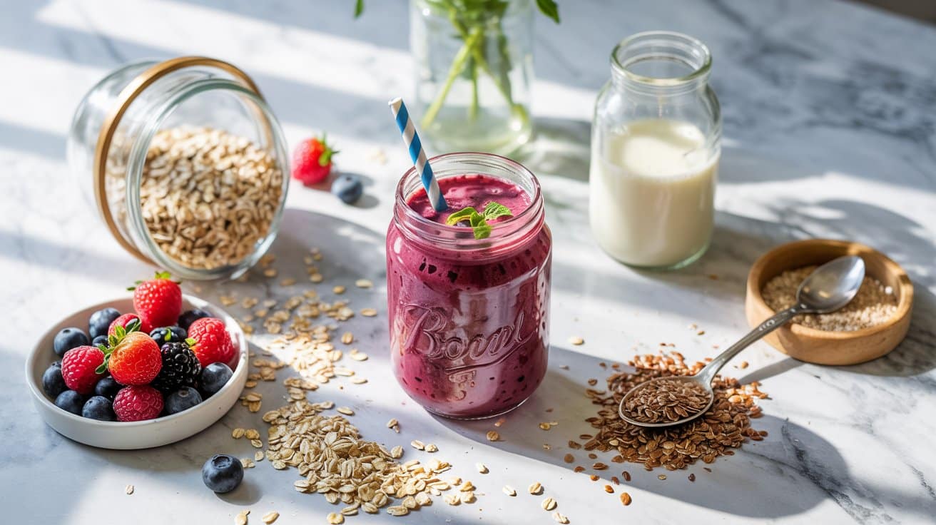 10 mixed berry oatmeal flax smoothie a b pkJNCIU0TmSIOtcawZyidw brVuTwaPTAqrZXpqem9TSQ
