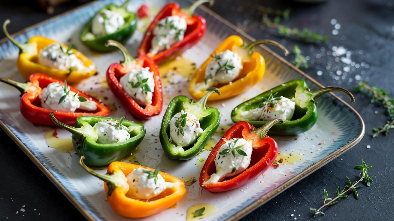 10 stuffed mini peppers with herbed goat ObOHUxlJTVayFwSpyIF2CQ Sme6 zYLSYWPyO7Oyag 6g