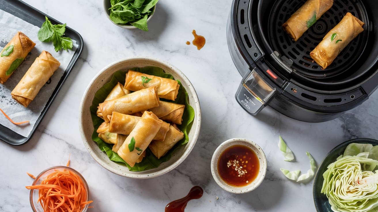 11 air fryer vegetarian spring rolls a b 4VuCFPfxQFKnOu9Sn4WbEQ 59wTQ JoTHmmCUXhOk9ZDw