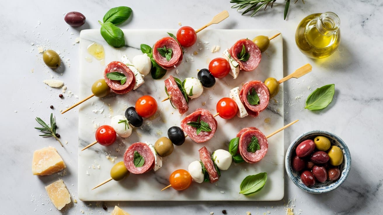 11 antipasto skewers with cherry tomatoe HJ5i1uZ6QbOyRvZENAhNXw ljlCHMmgTIGtPdnOyySs7A
