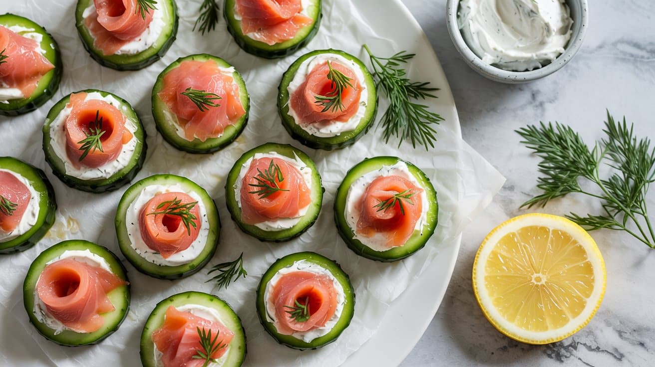 13 cucumber rounds with smoked salmon an XD8eASGVSbG75PfdloHzdg C0rrVgB9S1ejqIjLMc3qeg