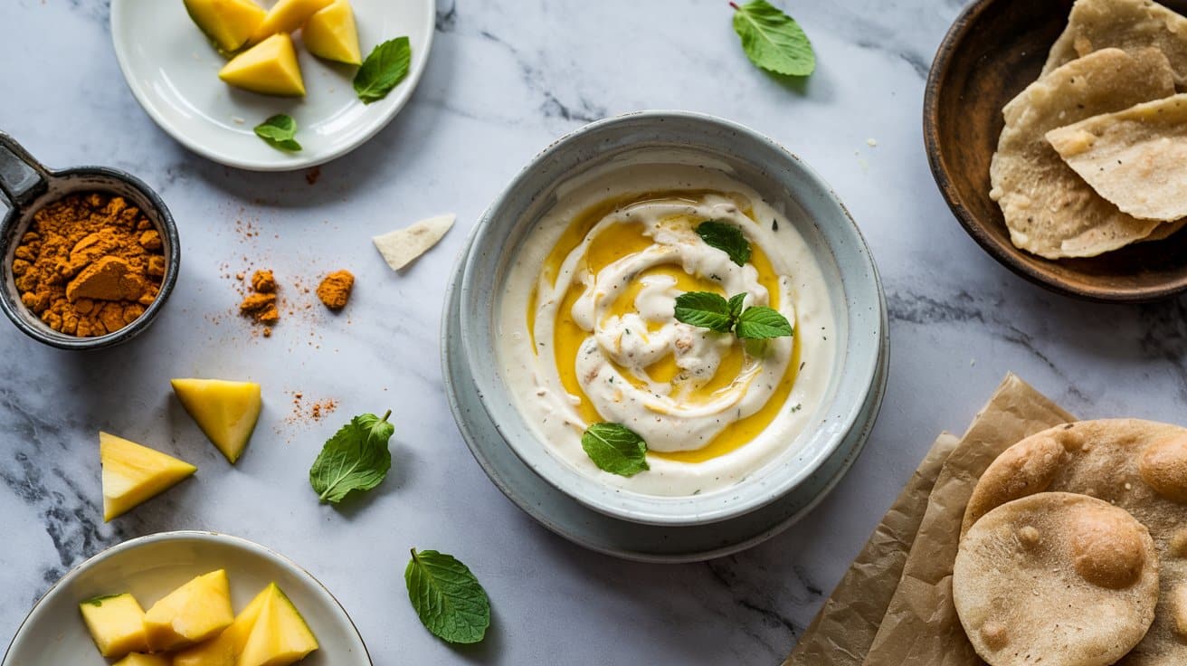 14 curried yogurt and mango dip a bright 9hwzgrzOR uu5edJsaV4pQ iSE70Bg0SBuP6Z0CRByYbg