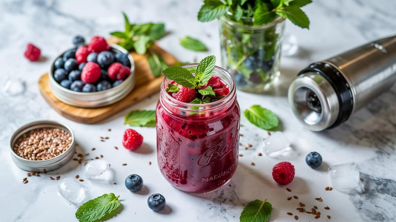 16 berry mint flax smoothie a bright top PJR70OTDRR L3YSMLBX8fQ Nre4v2JRQneHOrWFfdSkcg