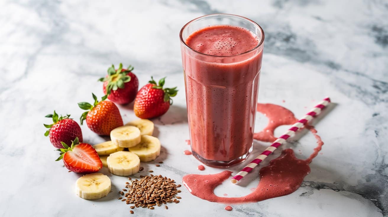2 strawberry banana flaxseed smoothie a ItLQIlXgSEKYhHPqyfsIZw IAwTnrFOR8SwTPKFj1VCbA