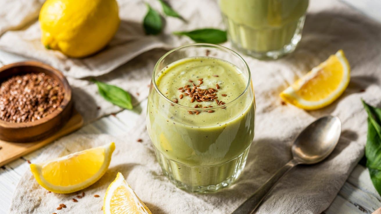 20 lemony green smoothie with flaxseed a PTosjuQYSAyvXqIMk92T9w yiioXLj QQCKChEoX5SyAA