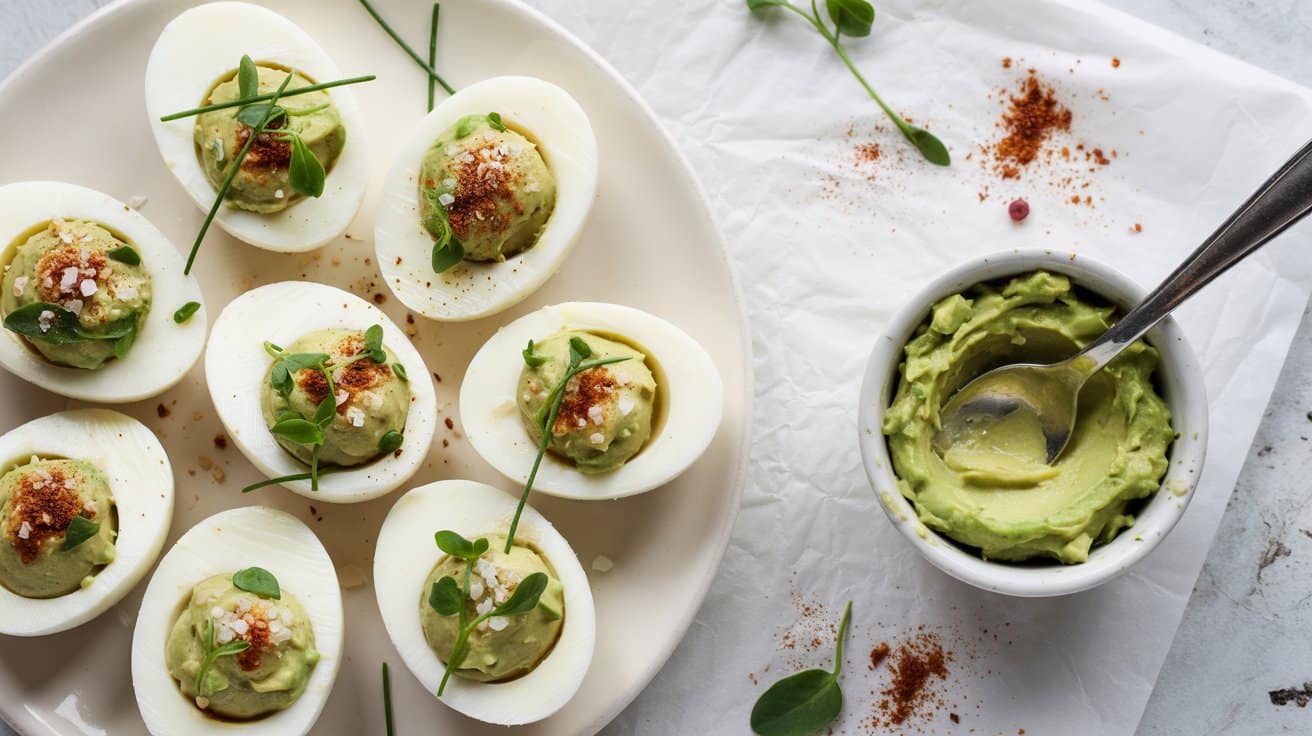 7 deviled eggs with avocado and herb gar fwgAi4g1SQOlwHTSdVV5Bg efUsixaQQSapK7aUVOvH w