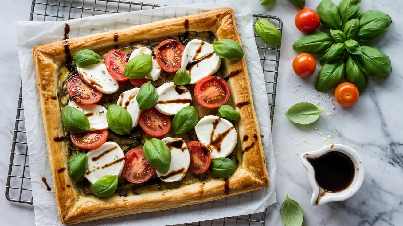 8 caprese puff pastry tart with basil an a6yrqEraRzicm89XfNXnKQ ZpEcH HSNySJAvx8FRaiA