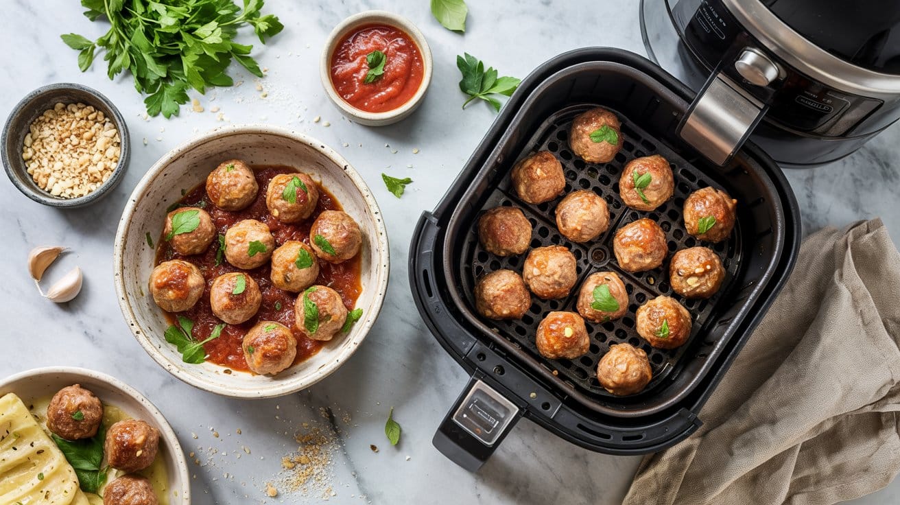 9 air fryer mini meatballs a bright top w9E2X773T2yJ ZeWTc0axQ pDxqcUnSSC6oIFKDIEpXjA