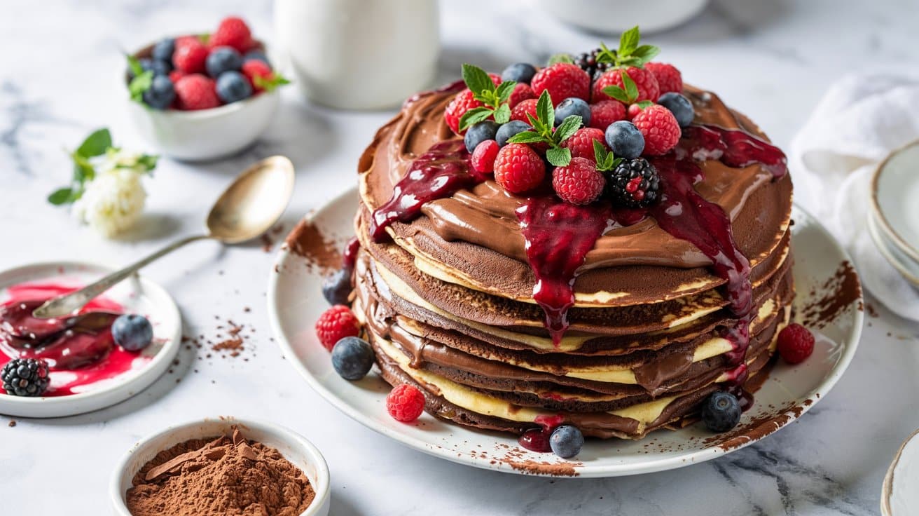 1 chocolate layered pancake cake with be rAiPZCt1TsujaBRZ Hx0yg 4pHd8cOnRAegs4mQovUwQg