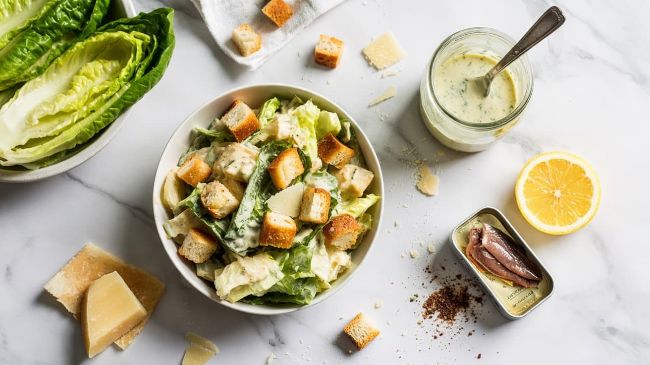 1 classic caesar salad with romaine and HFXjv7hSR3GEYeKCRlNLjA wj5wp58lRVOa0oW ZXzQ