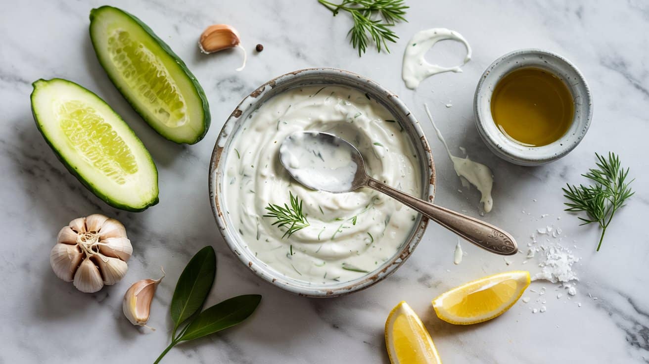 1 classic tzatziki sauce a bright top do ZowszoToTLKhIFB HhUsxQ wyuJj2aSQKST4oZYUyCSmA