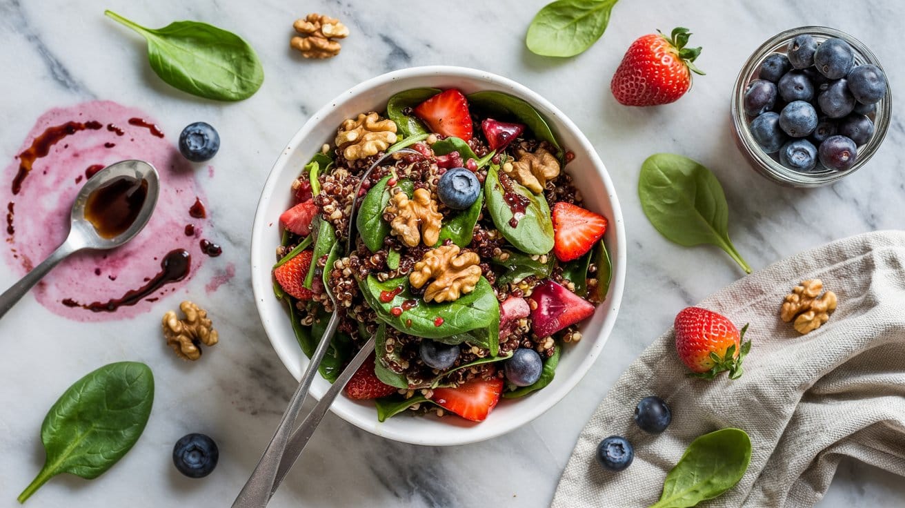 10 berry quinoa salad with spinach and w d5KQ37PlTNaLKO0rP0yv3w jU7dPqmOT5u72fnYIoNNFw