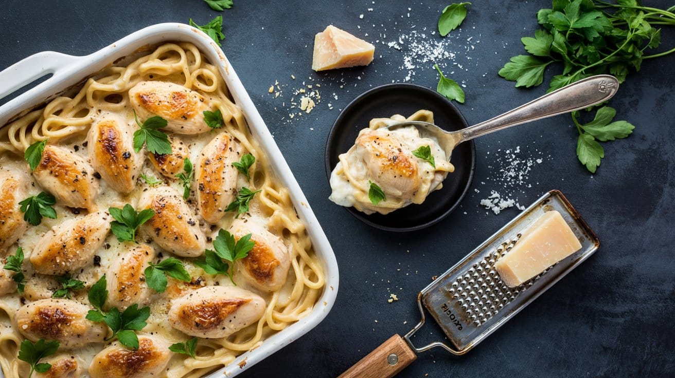 10 chicken alfredo pasta bake a bright t 9tUoa1v Rp 726kJqpABbw sZorHHqeRlmP7HfcKTmZ1g