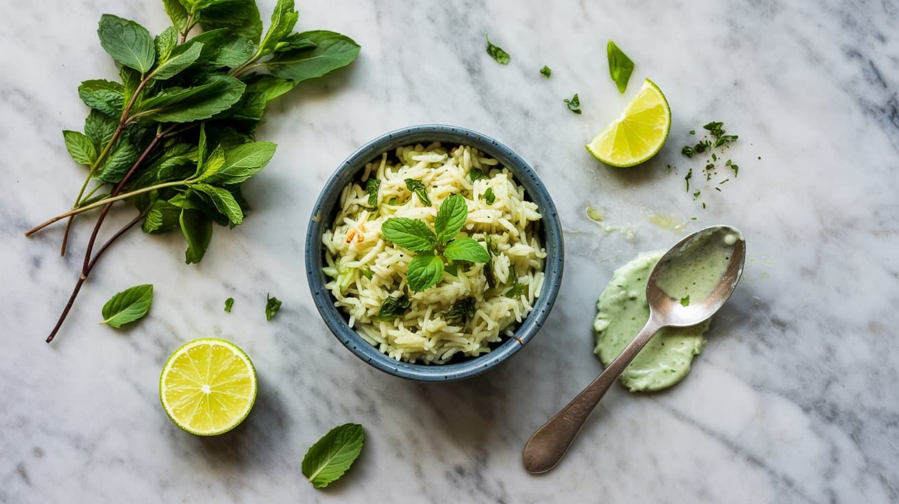10 cilantro mint rice a bright top down vANFAetcTOaGSxSLSFEW1w HxA2RjSRSdmscjWa0BdskQ