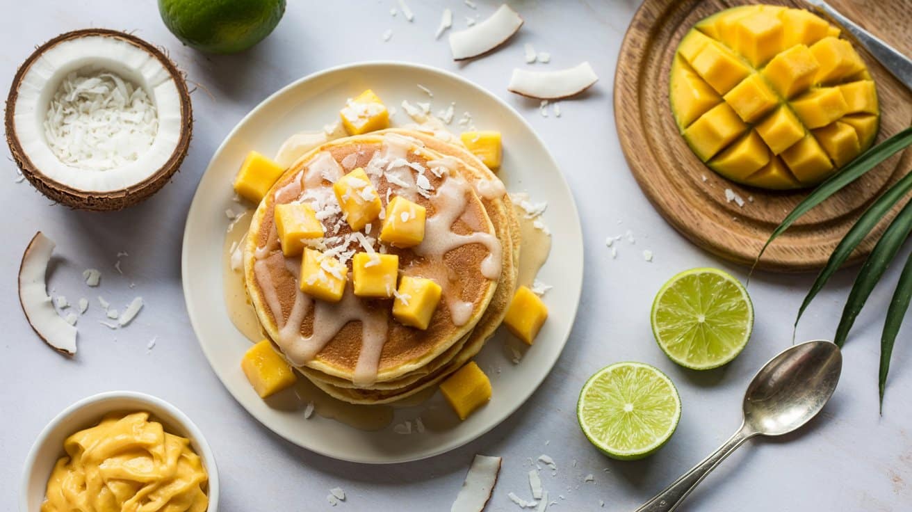 10 coconut mango pancakes with lime glaz Sn6pU2S9RhaO6g K4h6iZQ dSitkrdbRgmochgSyCdHrA