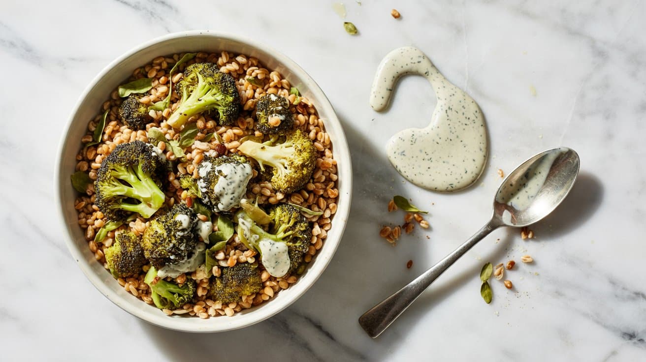 10 farro salad with broccoli poppy seed szU18Ge2QeyQ9A7 5cJiLA W8R9JtsXSoa2PoSLrGHRaA