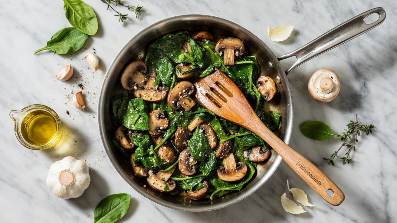 10 herbed mushroom and spinach saute a b 7UMaCgkCQSGeofuBh1asOw oRVDMhNoT7qRDbMsXiEbDA