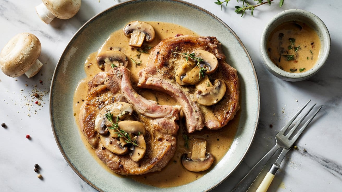 10 pork chops with mushroom cream sauce CRxjFzgZThm laBkoioXZw TSv44jhwSDG9Hqeo5GMbRg