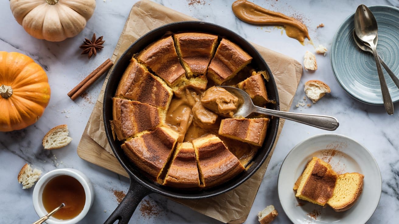 10 pumpkin spice skillet bread pudding a OORIAt7mTI UqtqhkGGZHQ y1bcml6qQ1 g3UyEn B8eA