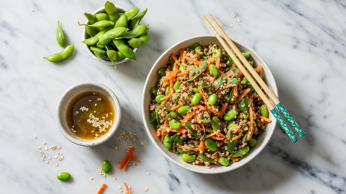 10 quinoa edamame and carrot salad with Nm1PhKHgSbSFHaICs9q 5Q MdC37p6PR6GI1oPOLINiCw