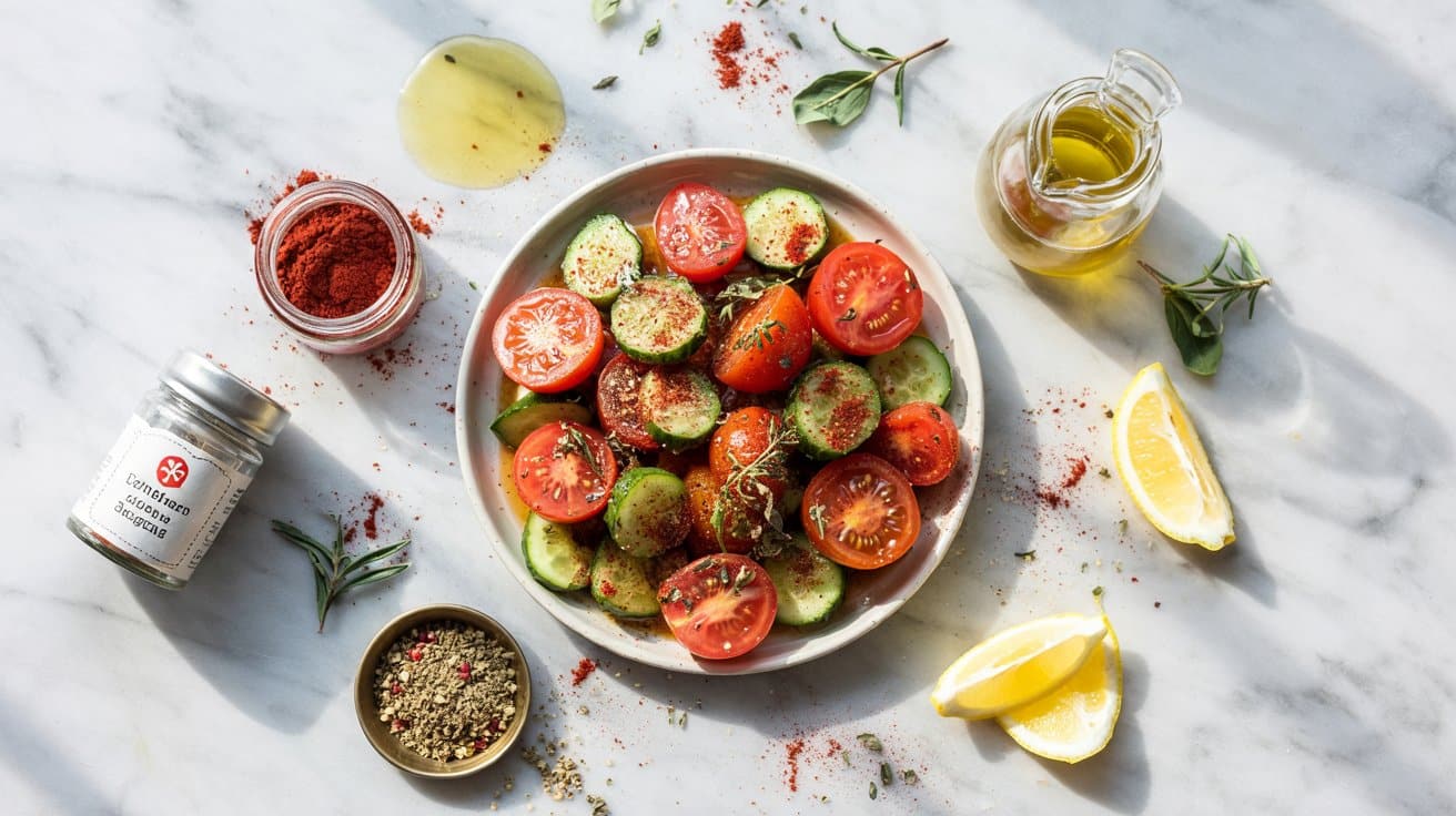 10 spiced tomato and cucumber salad with YGyTztYAQSejOcBdyVnfYA x d 3 n9QhyV2mBlXQ1DGQ