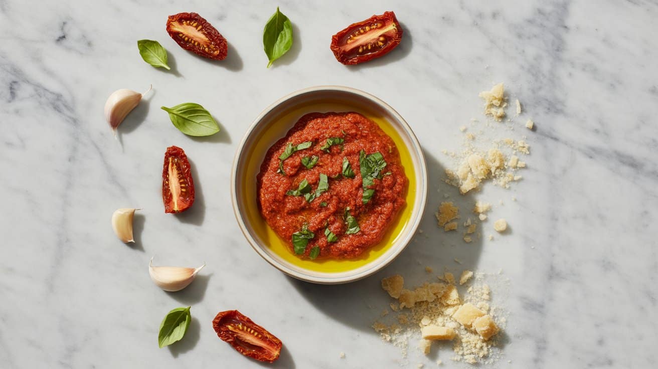 10 sun dried tomato and basil pesto dip CkDHcScMSZuGlXy0 up4PQ vLhCzHPST mXQl5D7sZSYA